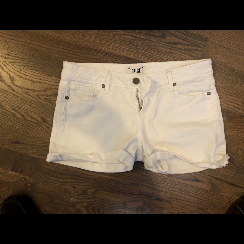 White Paige Jean Shorts size 26